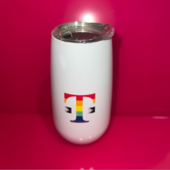 T-mobile Other - T-Mobile 6oz Wine Coffee Tumbler Cup Lid Rainbow/ Pride Promo Logo
